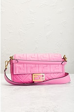 FWRD Renew Fendi Mama Zucca Baguette 2 Way Shoulder Bag in Pink, view 2, click to view large image.