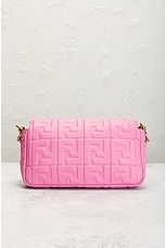 FWRD Renew Fendi Mama Zucca Baguette 2 Way Shoulder Bag in Pink, view 3, click to view large image.