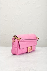 FWRD Renew Fendi Mama Zucca Baguette 2 Way Shoulder Bag in Pink, view 4, click to view large image.