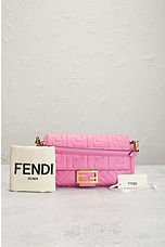 FWRD Renew Fendi Mama Zucca Baguette 2 Way Shoulder Bag in Pink, view 9, click to view large image.
