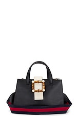 FWRD Renew Gucci Bamboo Buckle Tote Bag in Black, view 1, click to view large image.