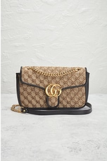 FWRD Renew Gucci GG Marmont Shoulder Bag in Beige, view 2, click to view large image.