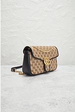 FWRD Renew Gucci GG Marmont Shoulder Bag in Beige, view 4, click to view large image.