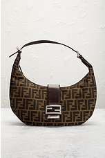 FWRD Renew Fendi Zucca Shoulder Bag in Brown, view 2, click to view large image.