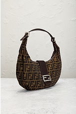 FWRD Renew Fendi Zucca Shoulder Bag in Brown, view 4, click to view large image.