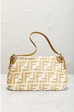 FWRD Renew Fendi Mama Raffia Zucca Shoulder Bag in Ivory, view 3, click to view large image.