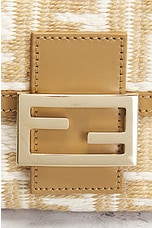 FWRD Renew Fendi Mama Raffia Zucca Shoulder Bag in Ivory, view 6, click to view large image.