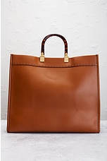 FWRD Renew Fendi Sunshine Shopper Tote Bag in Tan, view 3, click to view large image.