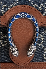 FWRD Renew Gucci Dionysus Denim Shoulder Bag in Blue, view 6, click to view large image.