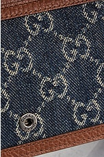 FWRD Renew Gucci Dionysus Denim Shoulder Bag in Blue, view 7, click to view large image.
