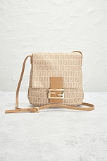 FWRD Renew Fendi Mama Zucchino Shoulder Bag in Ivory, view 2, click to view large image.