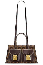 FWRD Renew Fendi VIntage Zucca Satchel in Brown, view 1, click to view large image.