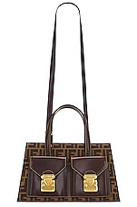 FWRD Renew Fendi Vintage Zucca Satchel Bag in Brown, view 1, click to view large image.