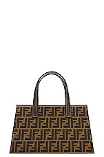 FWRD Renew Fendi VIntage Zucca Satchel in Brown, view 3, click to view large image.