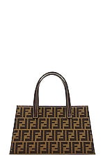 FWRD Renew Fendi Vintage Zucca Satchel Bag in Brown, view 3, click to view large image.