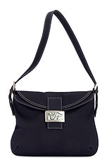 FWRD Renew Fendi Mama Baguette Shoulder Bag in Black, view 1, click to view large image.