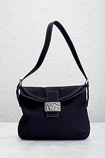 FWRD Renew Fendi Mama Baguette Shoulder Bag in Black, view 2, click to view large image.