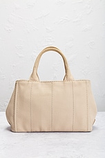 FWRD Renew Prada Canapa Tote Bag in Neutral, view 3, click to view large image.