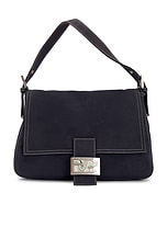 FWRD Renew Fendi Mama Baguette Shoulder Bag in Blue, view 1, click to view large image.