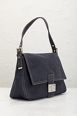 FWRD Renew Fendi Mama Baguette Shoulder Bag in Blue, view 4, click to view large image.