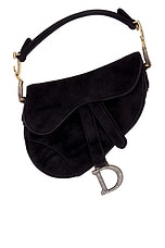 FWRD Renew Dior Saddle Bag in Black, view 1, click to view large image.