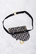 FWRD Renew Dior Trotter Oblique Saddle Waist Bag in Black, view 3, click to view large image.