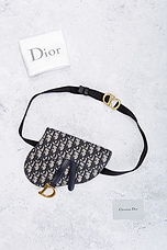 FWRD Renew Dior Trotter Oblique Saddle Waist Bag in Black, view 8, click to view large image.