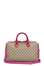 FWRD Renew Gucci GG Supreme Boston Bag in Beige, view 1, click to view large image.