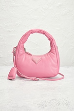 FWRD Renew Prada Lambskin Hobo Bag in Pink, view 2, click to view large image.