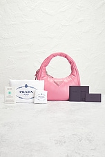 FWRD Renew Prada Lambskin Hobo Bag in Pink, view 7, click to view large image.