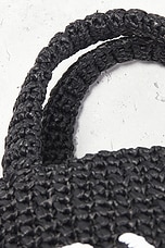 FWRD Renew Prada Crocheted Raffia Tote Bag in Black, view 7, click to view large image.