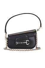 FWRD Renew Gucci Horsebit 1955 Shoulder Bag in Black, view 1, click to view large image.