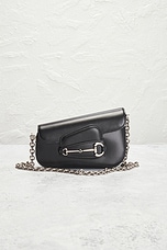 FWRD Renew Gucci Horsebit 1955 Shoulder Bag in Black, view 5, click to view large image.