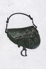 FWRD Renew Dior Beaded Sequin Saddle Bag in Green, view 3, click to view large image.