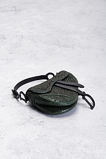 FWRD Renew Dior Beaded Sequin Saddle Bag in Green, view 4, click to view large image.