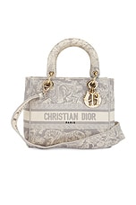 FWRD Renew Dior Lady Handbag in Grey, view 1, click to view large image.