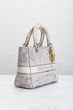 FWRD Renew Dior Lady Handbag in Grey, view 4, click to view large image.