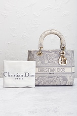 FWRD Renew Dior Lady Handbag in Grey, view 8, click to view large image.