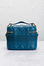 FWRD Renew Dior Calfskin Vanity Shoulder Bag in Blue, view 3, click to view large image.