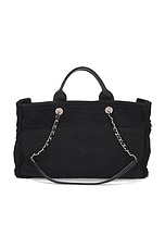 FWRD Renew Chanel Double Face Shopping Tote Bag in Black, view 1, click to view large image.