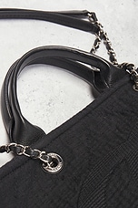 FWRD Renew Chanel Double Face Shopping Tote Bag in Black, view 7, click to view large image.