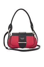 FWRD Renew Prada Sidonie Shoulder Bag in Red, view 1, click to view large image.