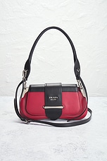 FWRD Renew Prada Sidonie Shoulder Bag in Red, view 2, click to view large image.