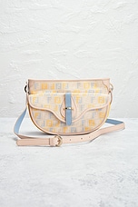 FWRD Renew Fendi Zucchino Shoulder Bag in Peach, view 2, click to view large image.