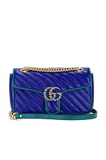 FWRD Renew Gucci GG Marmont Shoulder Bag in Purple, view 1, click to view large image.