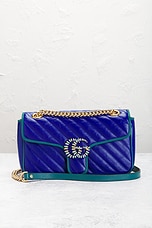 FWRD Renew Gucci GG Marmont Shoulder Bag in Purple, view 2, click to view large image.