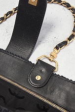 FWRD Renew Chanel Raffia Tote Bag in Black, view 6, click to view large image.