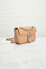 FWRD Renew Gucci GG Marmont Shoulder Bag in Tan, view 4, click to view large image.