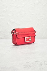 FWRD Renew Fendi Selleria Baguette Shoulder Bag in Red, view 4, click to view large image.