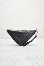 FWRD Renew Prada Triangle Pouch in Black, view 2, click to view large image.